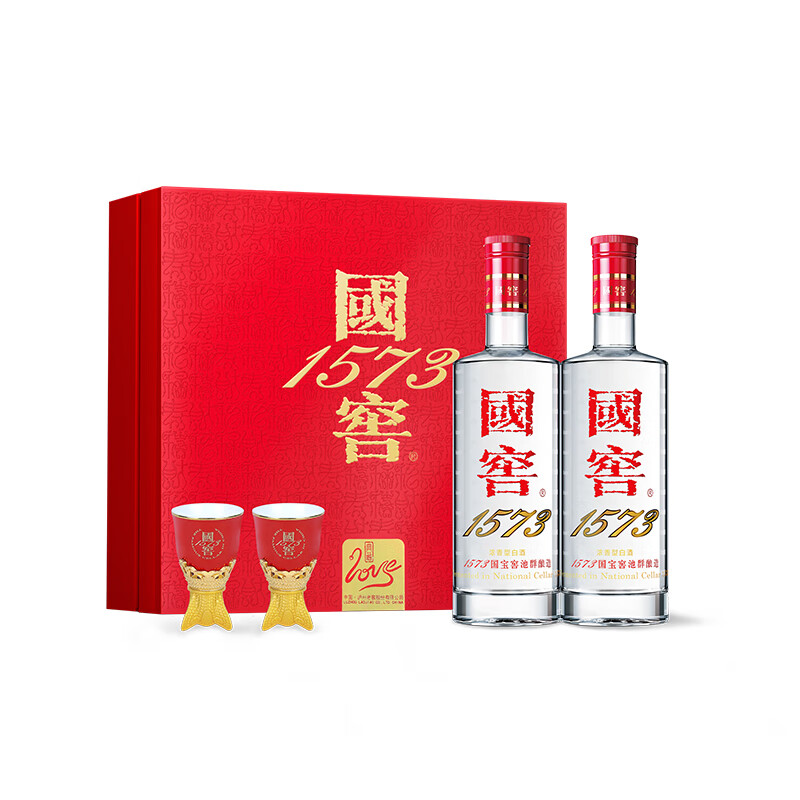 省1575元】国窖1573白酒_国窖1573 52度浓香型白酒500mL*2瓶蛇年