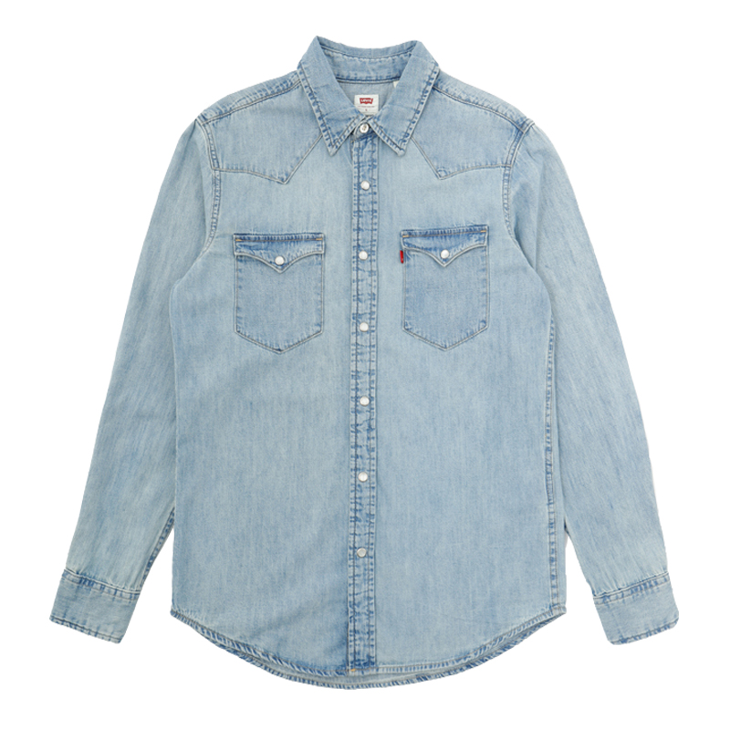 Levi’s/李维斯美式复古休闲长袖牛仔衬衫男女宽松外穿潮