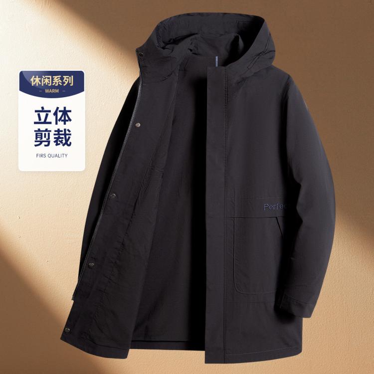 【易打理】春秋休闲立体剪裁户外宽松中长夹克外套男