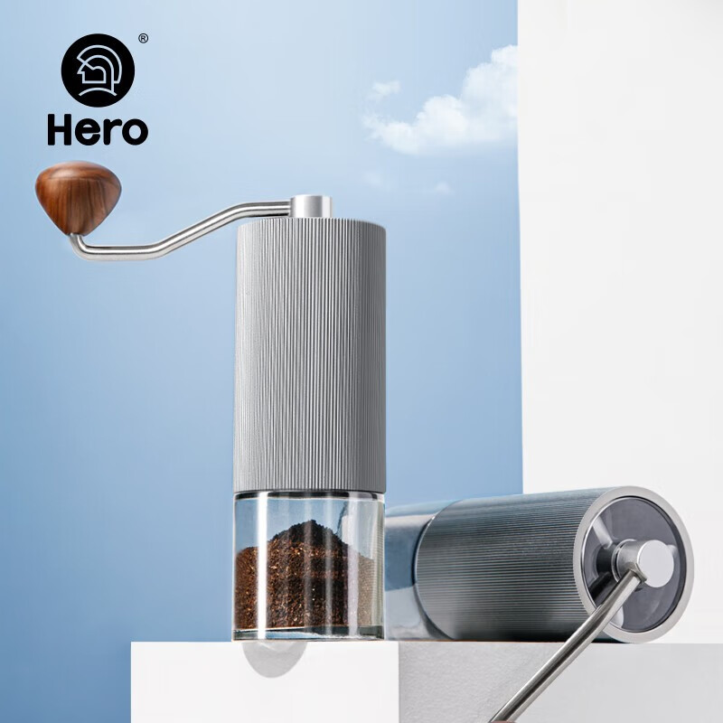 Hero（咖啡器具）螺旋桨手摇磨豆机咖啡豆研磨机便携家用磨粉机手动咖啡机 s02手摇磨豆机枪灰色-升级款