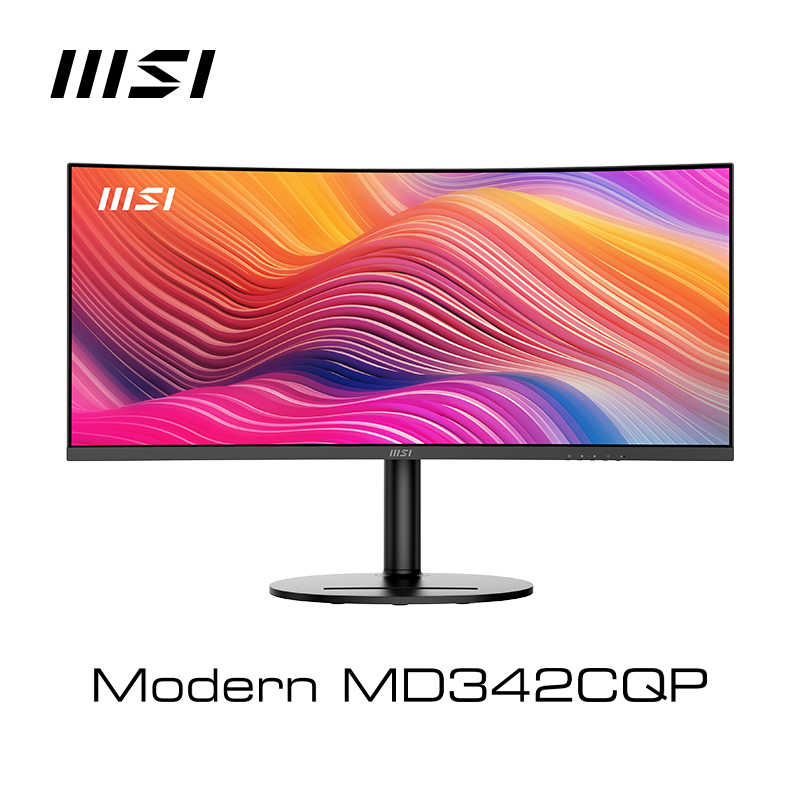 微星（MSI）34英寸 准4K 120Hz 1ms TYPE-C 98W 支持HDR 曲面带鱼屏1500R 家用电竞办公显示器屏 MD342CQP