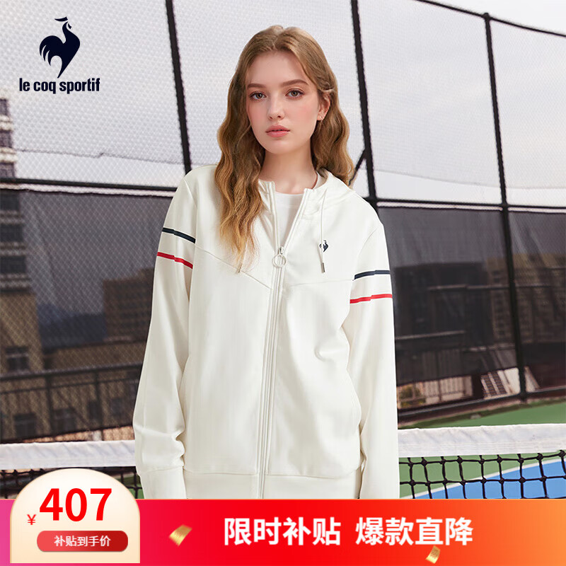 乐卡克（e coq sportif）【新品】法国公鸡复古网球风女士拉链运动休闲宽松外套上衣