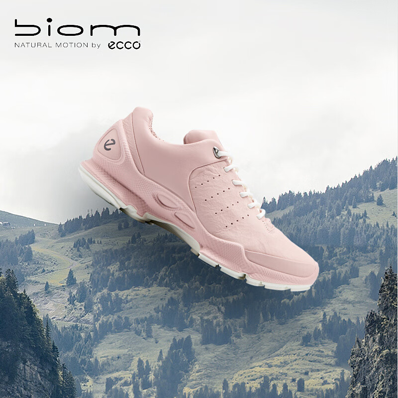 爱步（ECCO）BIOM C户外运动鞋 25年早春登山鞋牛皮老爹鞋女鞋 健步800463 裸粉色/裸粉色/白色80046361235 38