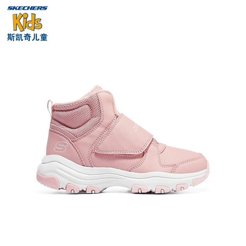 Skechers斯凯奇童鞋男女童棉鞋儿童雪地靴冬加绒鞋防寒靴子8701648L 女童-粉红色-PNK 36码