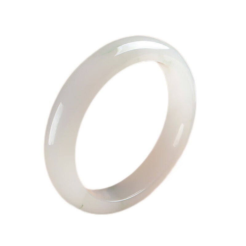 中国黄金（CHINA GOLD）玉手镯女金丝玉白月光荔枝冻白玉天山翠手镯 荔枝冻【圈号60】