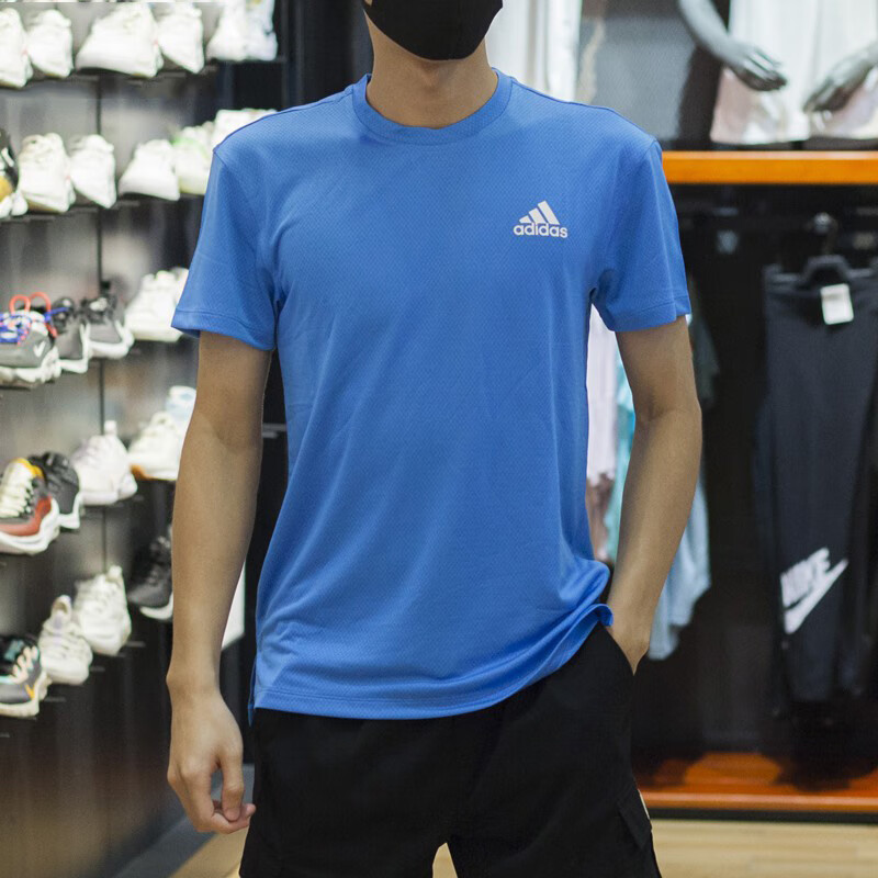 阿迪达斯 （adidas）短袖男士夏季户外跑步运动服训练透气休闲圆领T恤HT9053 HR5257 2XL