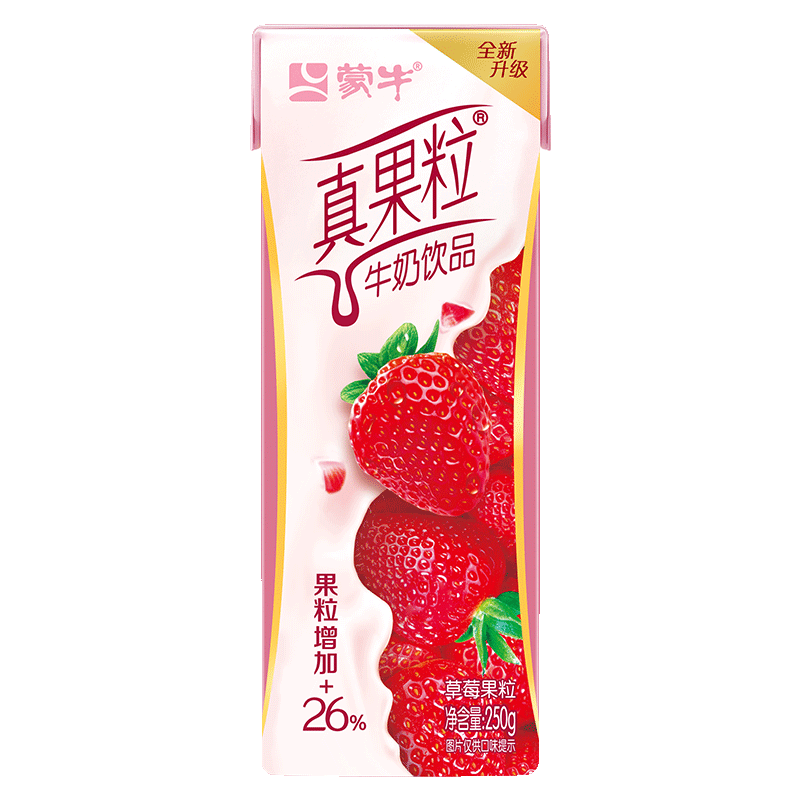 蒙牛蒙牛真果粒牛奶饮品（草莓）250g*1盒 真实果粒