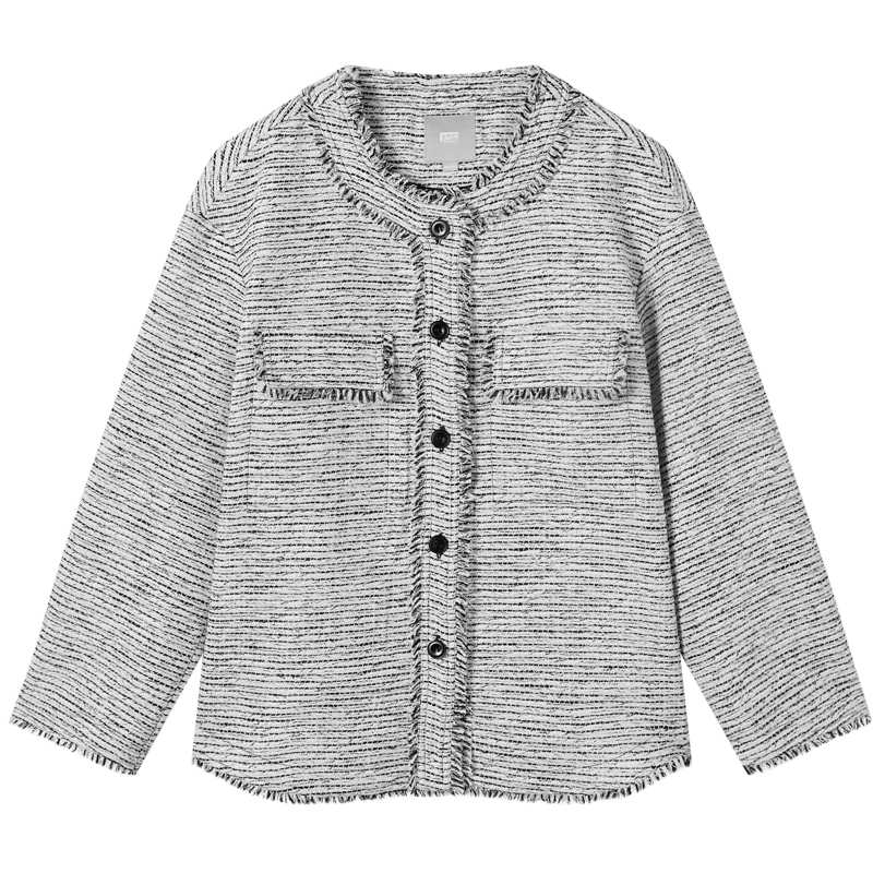 对白轻奢优雅小香风短外套女2025春季新款编织流苏高级感通勤上衣