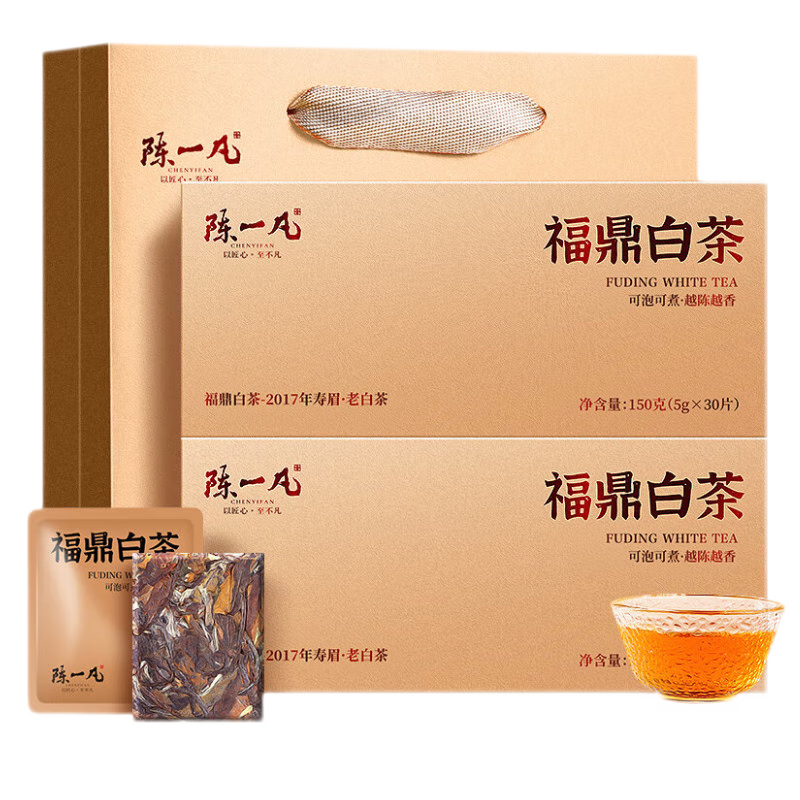 陈一凡茶叶 福鼎白茶 核心产区福鼎白茶小茶饼干寿眉送长辈茶