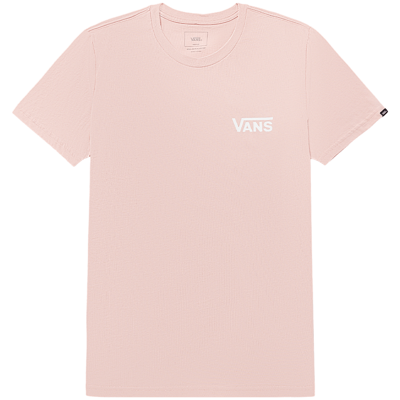 VANS范斯官方 男女情侣短袖T恤樱花粉个性条纹经典LOGO出游好物