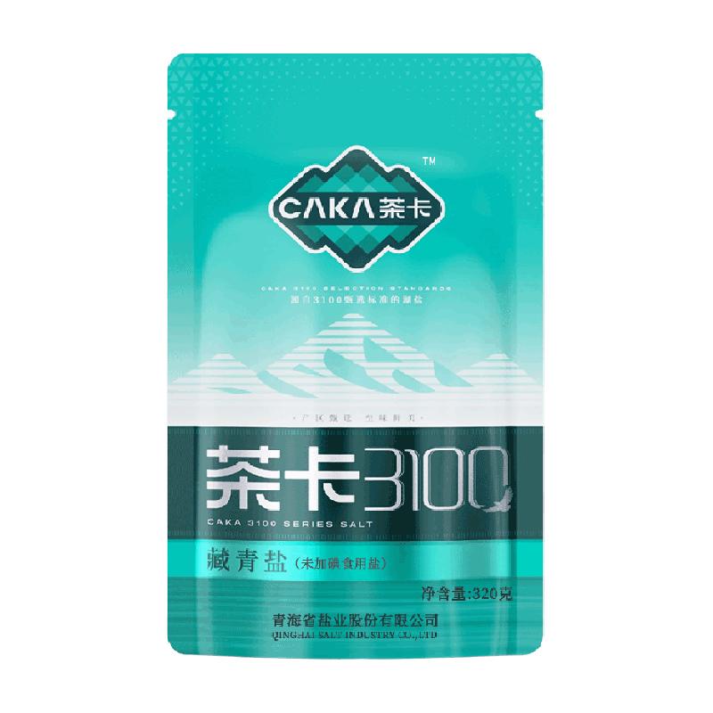 茶卡3100藏青盐320g*10袋青海湖盐未加碘家用细盐高品质青盐食盐