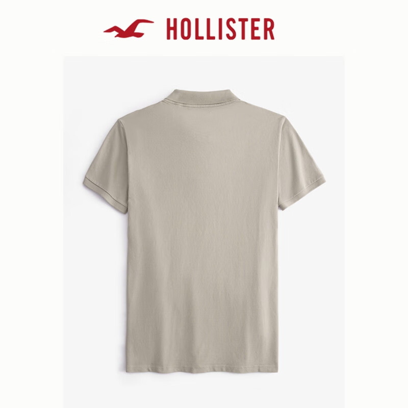 HOLLISTER25春经典小海鸥刺绣LOGO短袖Polo衫男装KI324-5168 浅棕色 XS (170/84A)