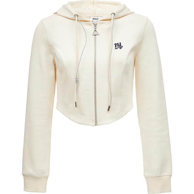 ONLY2024秋冬时尚休闲短款显瘦修身长袖开衫连帽卫衣女