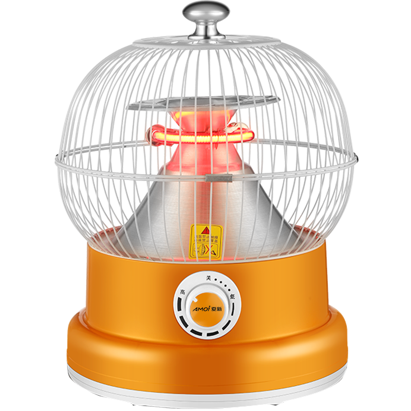 夏新（AMOi） 鸟笼取暖器烤火炉取暖器家用鸟笼小太阳烤火器取暖炉烘烤器家用电火盆电暖炉电暖器 橙色升级款（两档调节）