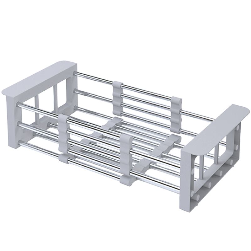 BSITN厨房水槽伸缩沥水架洗菜盆置物架洗碗池滤干餐具沥水蓝水槽6401 30厘米