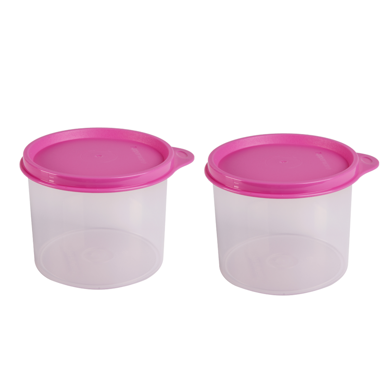 特百惠（Tupperware）干货收纳圆罐600ml保鲜盒圆形零食储藏盒水果保鲜盒随机色 活力橙1个600ml