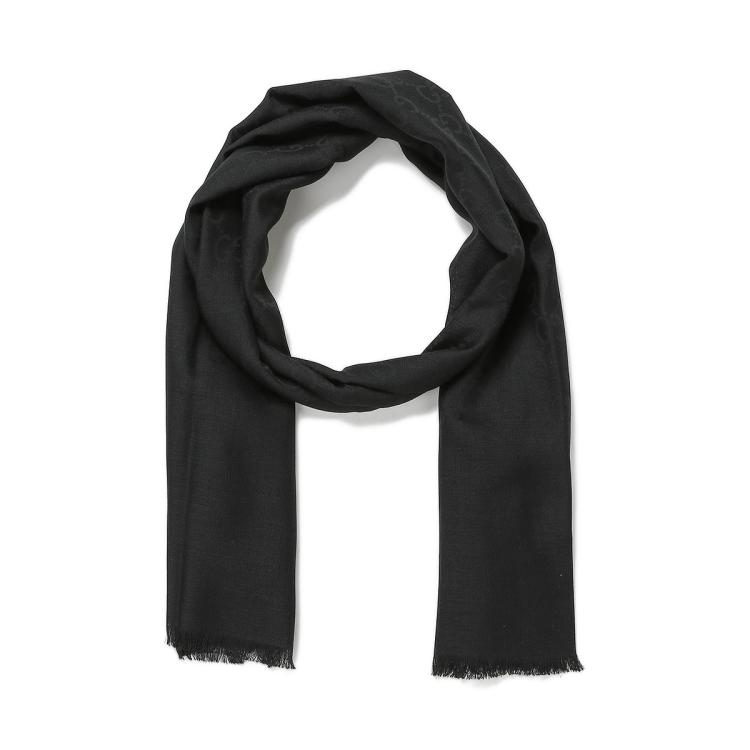 经典双G印花羊毛混纺围巾披肩双面双色