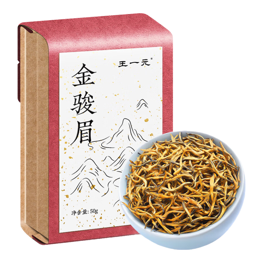 王一元茶叶金骏眉红茶2024新茶头采春茶嫩芽茶叶蜜香型纸包装50g