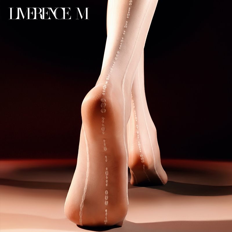 涞觅润丝「电波」性感油亮针织蕾丝提花一体丝袜春超薄连裤袜