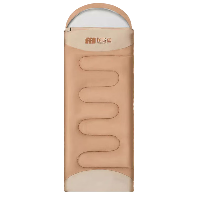 探险者（TANXIANZHE）睡袋户外隔脏睡袋成人加厚露营睡袋秋冬防寒可拼接双人四季通用【2.3KG】连帽可拼接睡袋-