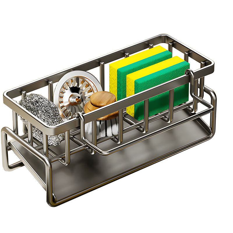 百年正和厨房置物架水槽抹布沥水架台面壁挂收纳架洗碗海绵沥水篮