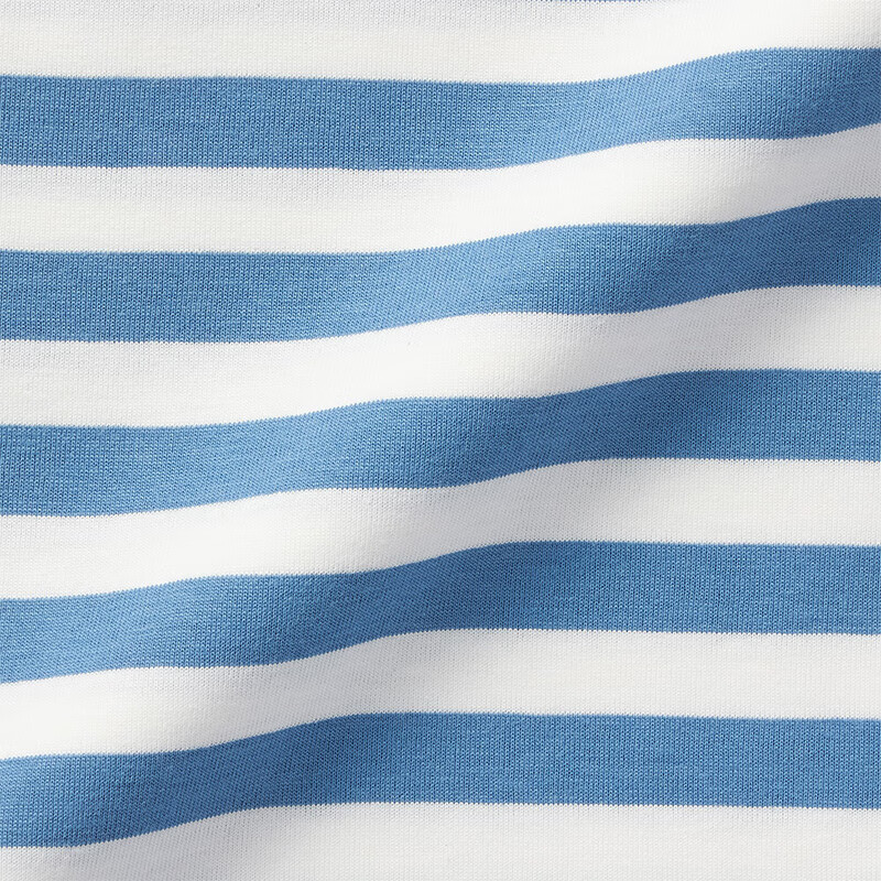 無印良品 MUJI（無印良品 ）大童 圆领 条纹长袖T恤 童装打底衫儿童男童女童  CB1JGA4A