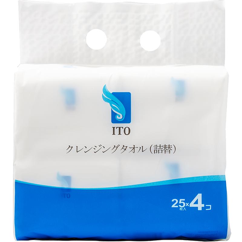 日本ITO艾特柔洗脸巾替换装4连包洁面巾美容巾毛巾洗面巾便携加厚