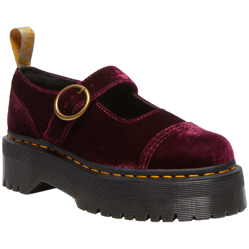 马丁（马汀博士 Dr.Martens）V Addina女春夏新款丝绒增高小厚底女浅口玛丽珍鞋