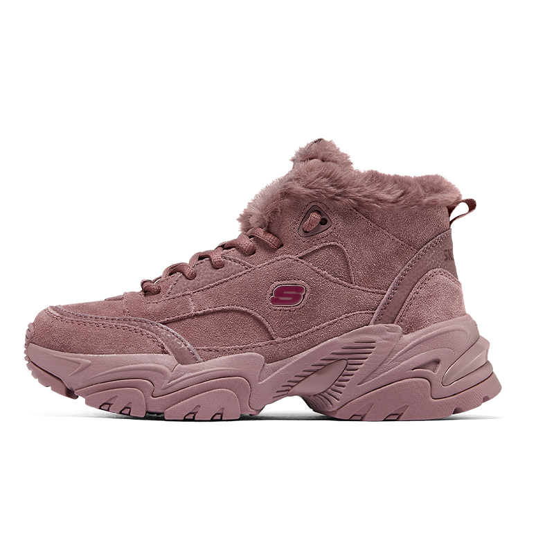 Skechers斯凯奇2025年春夏季女鞋加绒防滑保暖雪地靴机甲鞋