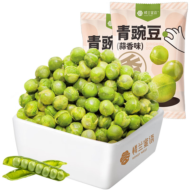 楼兰蜜语 HONEY WEST 蒜香味青豌豆50g*12小包  共600g青豆豌豆粒休闲零食坚果炒货