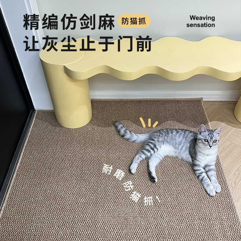 入户门地垫仿剑麻地毯门垫进门大门口入门玄关门外家用脚垫可裁剪