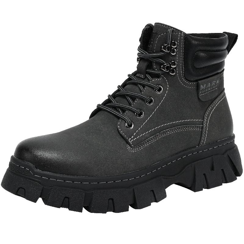 马克华菲男鞋冬季马丁靴男款真皮大黄靴短靴工装靴男特价清仓