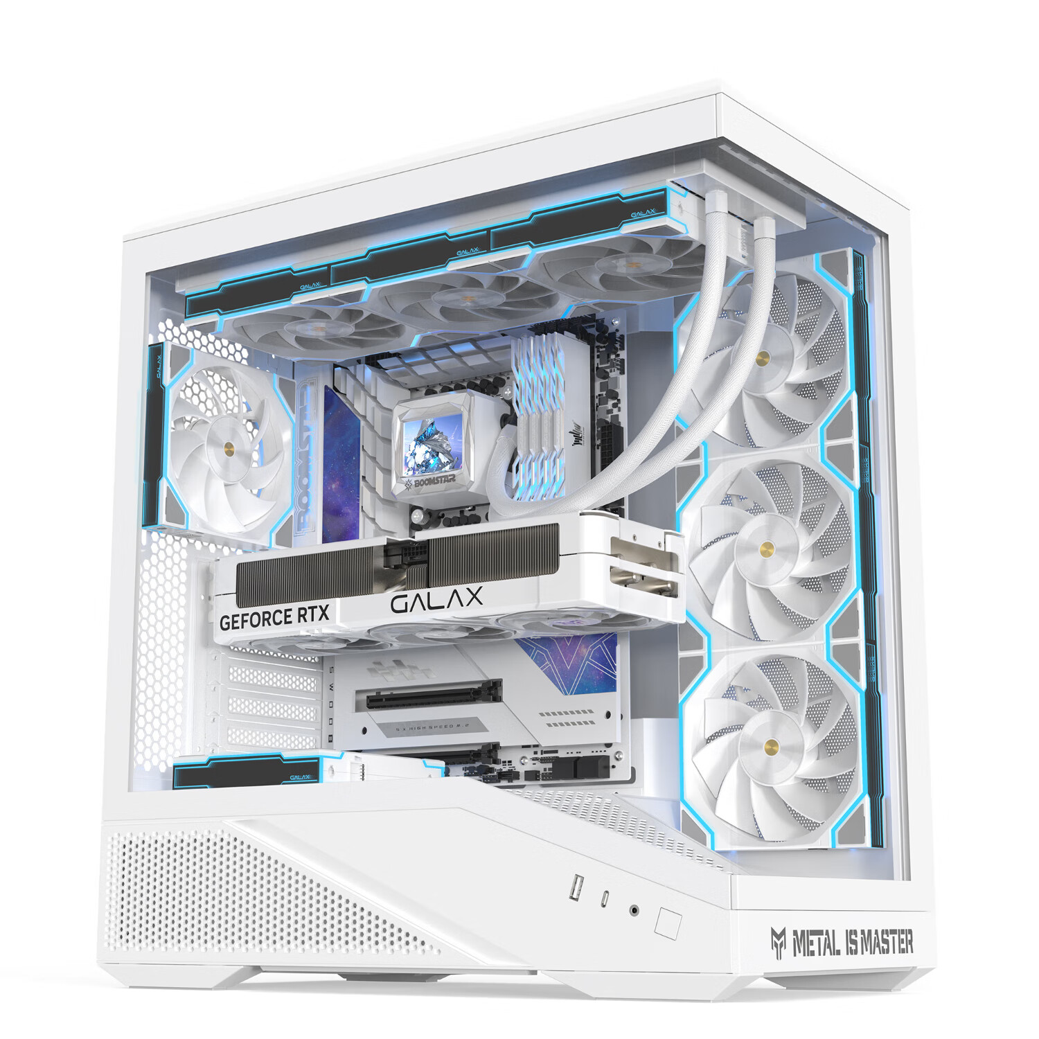 影驰 GALAX金属大师暗卫游戏电脑台式机箱（ATX/支持360水冷/兼容背插/快拆/TYPE-C/零件盒/理线带）