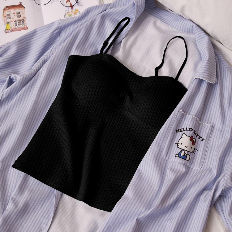 【带胸垫遮副乳】女士吊带免穿文胸居家打底可外穿背心小性感百搭