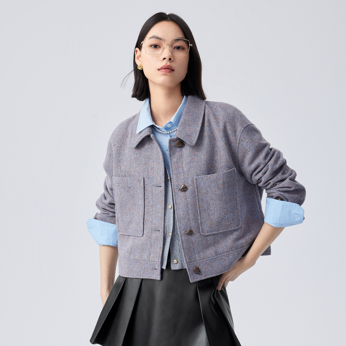 英伦风毛呢外套2024秋装