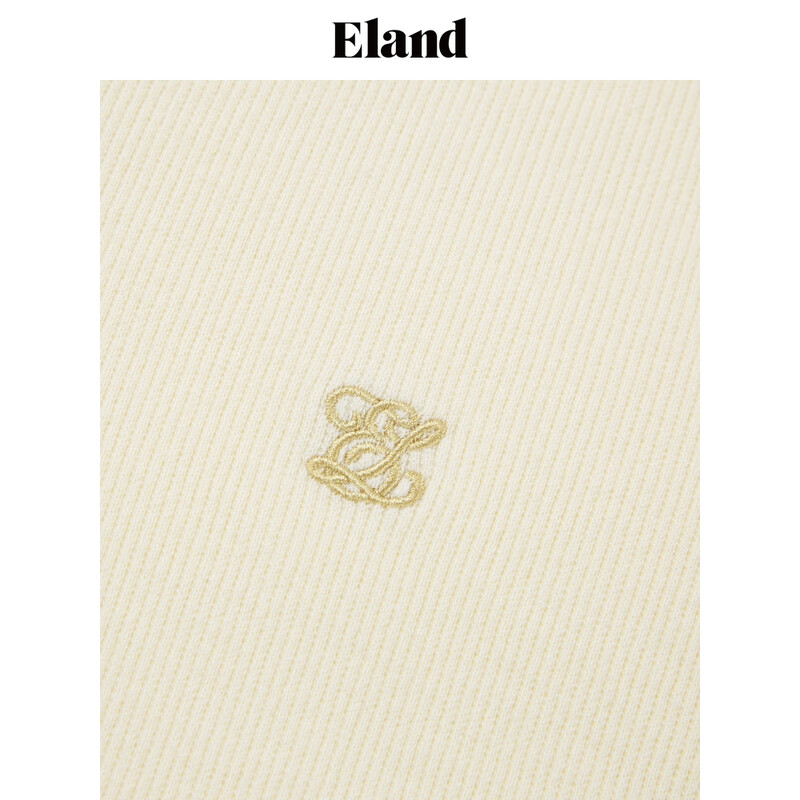 ELAND衣恋长袖T恤女舒适假两件针织衫弹力上衣 (16)