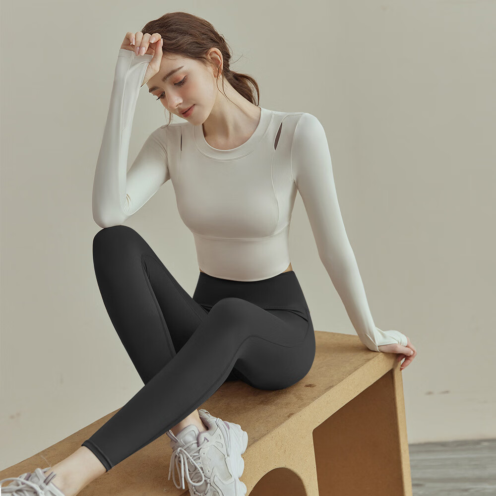 槿城瑜伽服套装女春秋2025新款训练普拉提健身长袖运动跑步上衣紧身衣