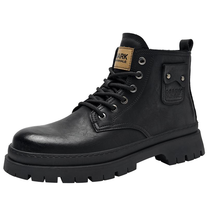 马克华菲马丁靴男款工装男鞋春季2025加绒雪地靴棉鞋男士靴子