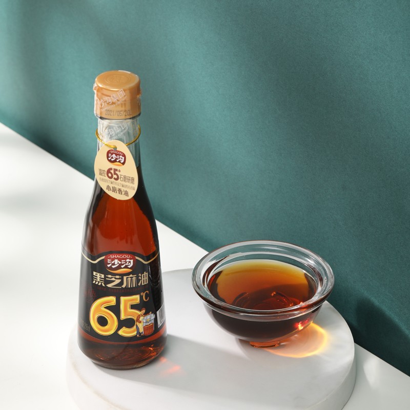 沙沟（SHAGOU） 沙沟小磨香油纯黑芝麻油石磨香油麻油调味小磨香油216ml