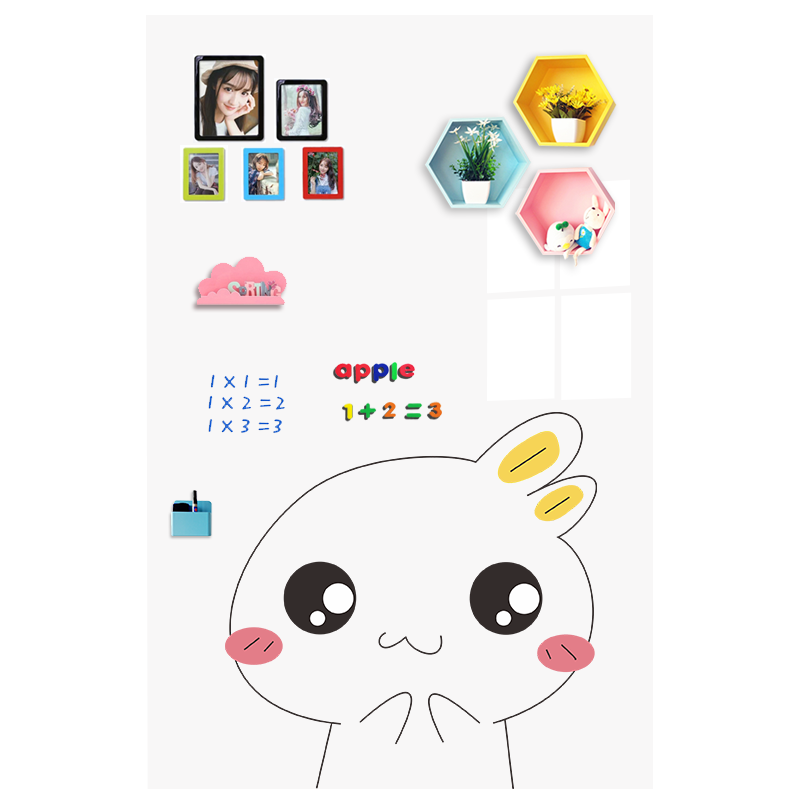 飞博士90*150cm软白板墙贴不伤墙可移除磁性小白板办公写字板挂式磁力黑板家用可擦儿童涂鸦墙纸