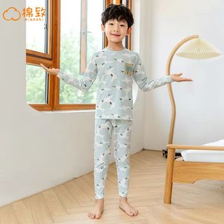  mianzhi/棉致 无痕莱卡棉 儿童秋衣秋裤套装