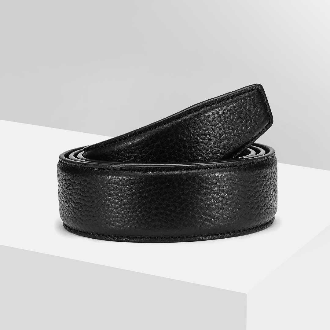 VLLICON头层牛皮皮带带身 130cm 黑色自动扣带