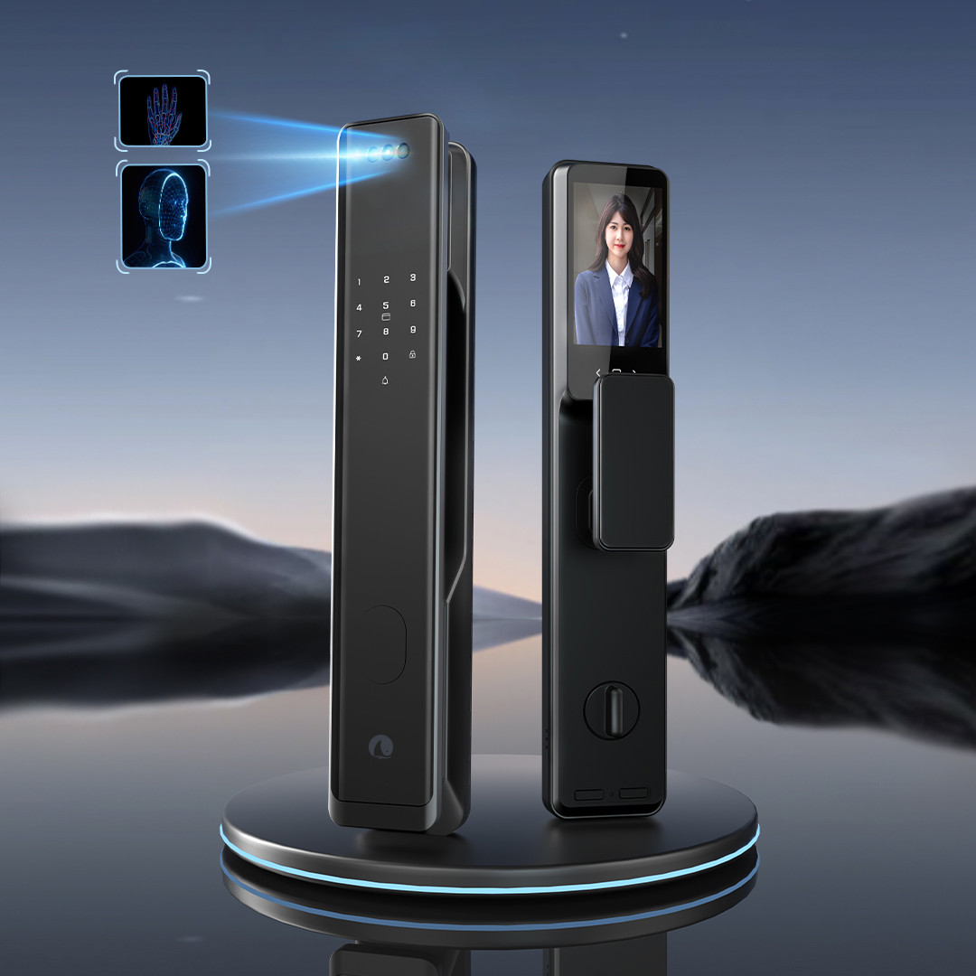 方舟鱼掌静脉全自动智能门锁A1猫眼屏版 掌静脉+3D人脸识别+大屏猫眼+已接入米家