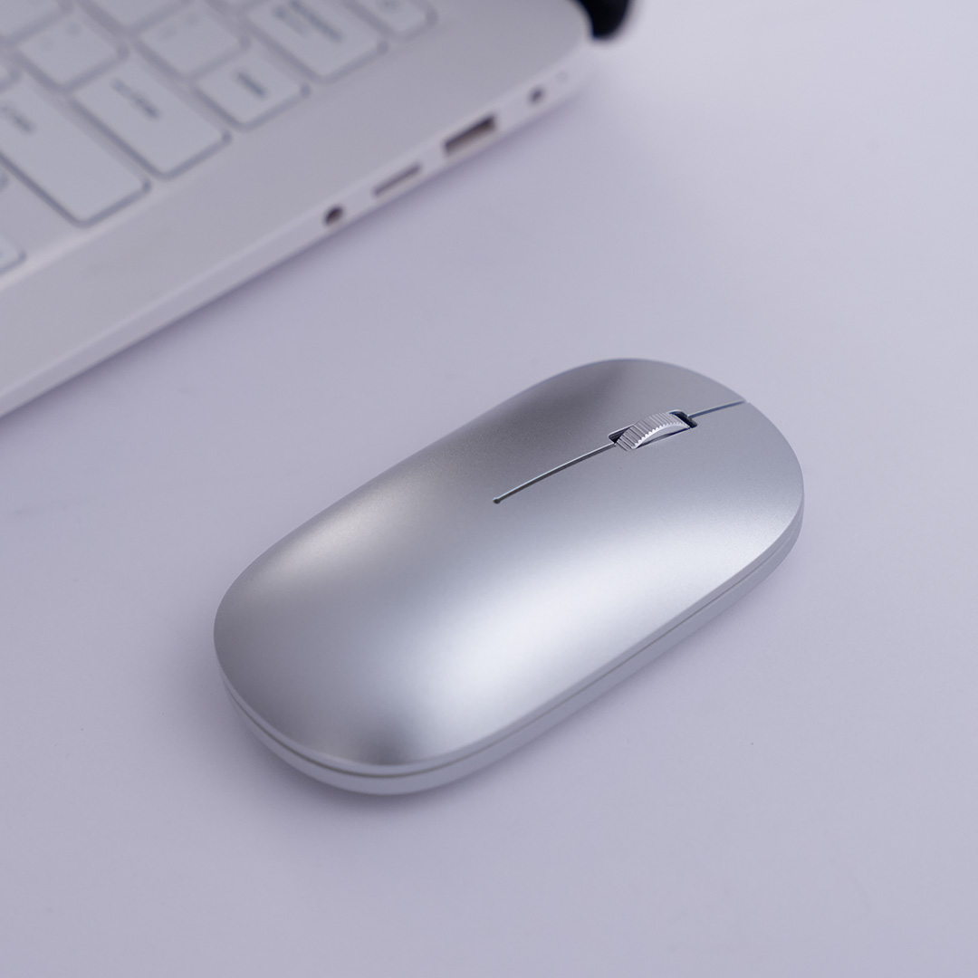 富德无线静音充电鼠标 E518D 银色