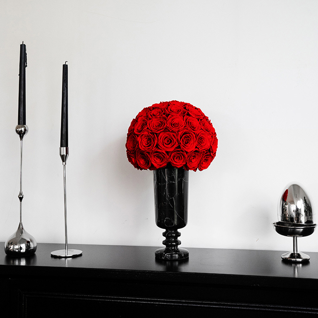 Joyflower永生玫瑰花大理石花瓶轻奢高级感