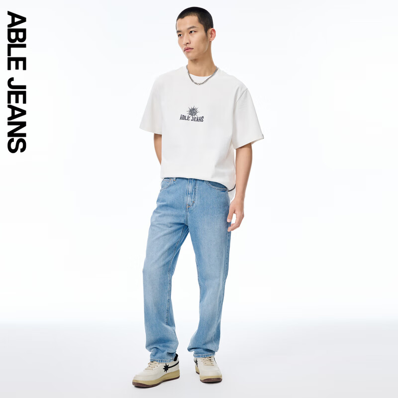 ABLE JEANS【直筒裤】25夏季新款男士通勤水洗直筒裤牛仔裤男  32 /32