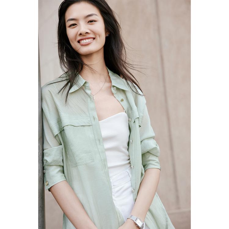 意大利小帆船 春夏轻薄透气衬衣气质百搭女士休闲衬衫