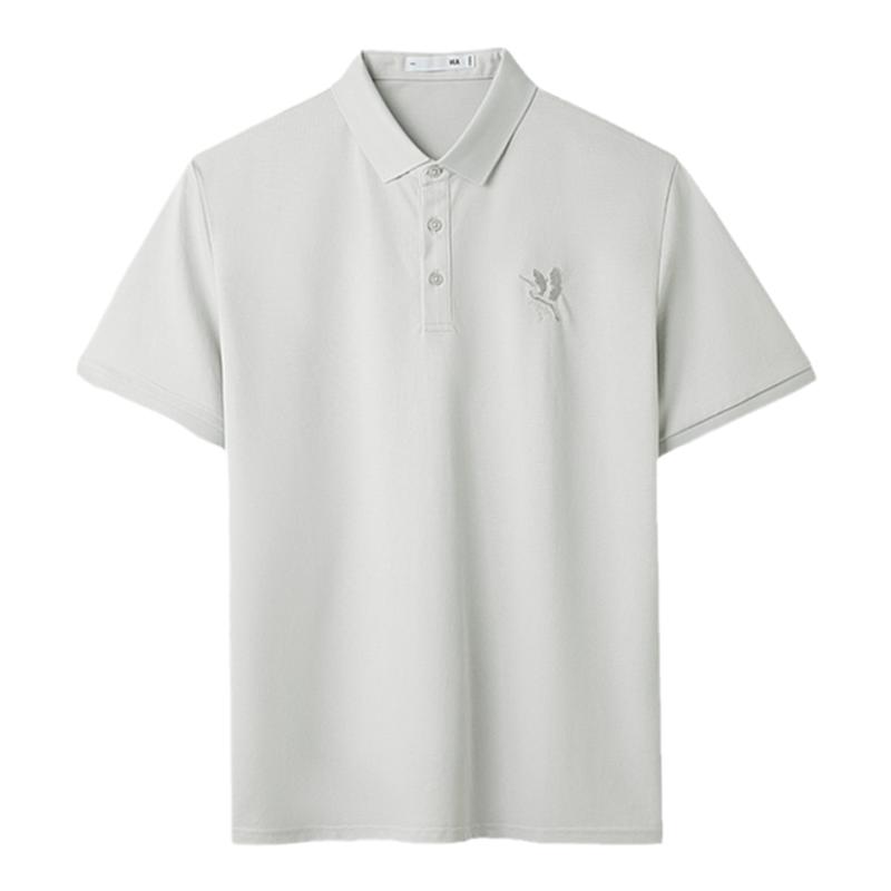 【凉感】HLA/海澜之家山不在高短袖POLO衫25春夏新大码刺绣T恤男