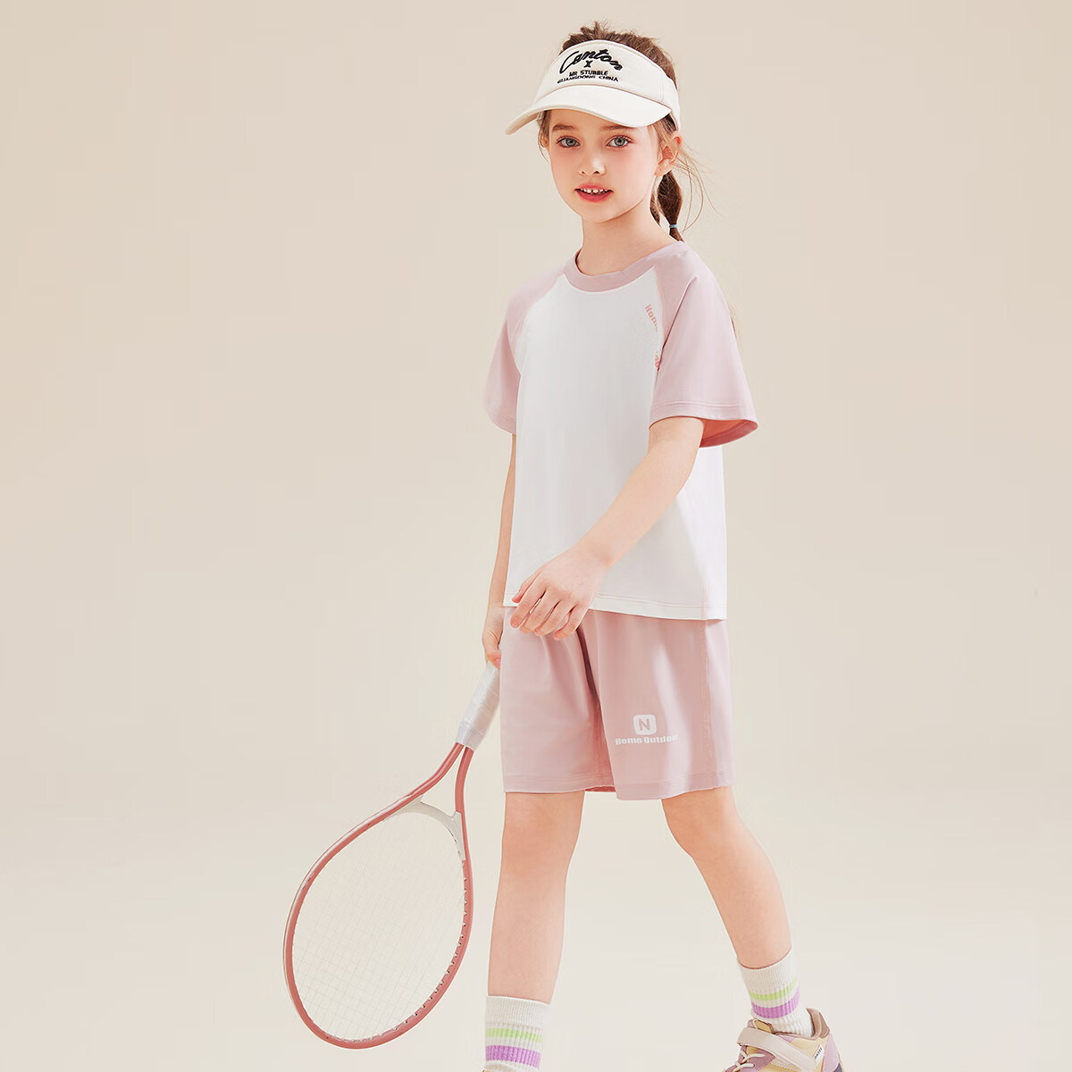 猫人 MIIOW童装儿童短袖套装男童夏季薄款家居服套装女中大童透气短袖空调服 深灰 100