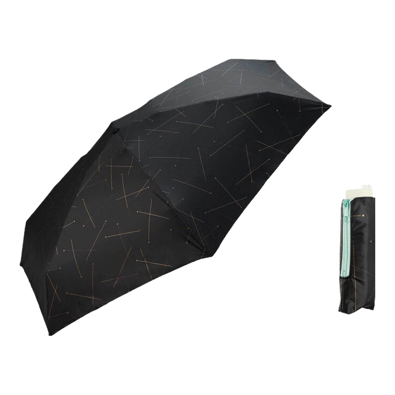 Wpc.遮阳伞太阳伞小巧迷你便携防晒伞遮光遮热黑胶防紫外线晴雨两用伞